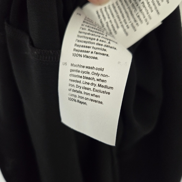 COS Batwing Sleeve Casual Rayon Midi Shift Dress Size 2 Long Crewneck Slit Back - Picture 7 of 9